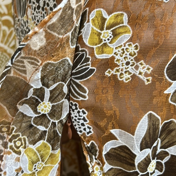 NWT Bronx And Banco Sicilia Floral Multi Lace Ruffle High-Low Gown Dress Sz XS - Picture 3 of 14